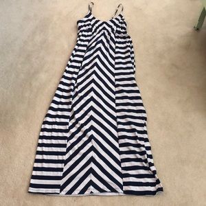 Navy and white striped Maxi Dress